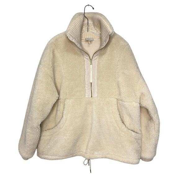 Varley Posey Sherpa Pullover Cozy Soft Jacket Sweater Sandshell Cream - Picture 10 of 13